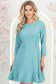 Rochie din stofa turcoaz scurta in clos cu volanas la baza fustei- StarShinerS 1 - StarShinerS.ro
