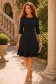 Rochie din stofa neagra scurta in clos cu volanas la baza fustei- StarShinerS 1 - StarShinerS.ro