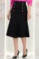 Fusta din stofa neagra midi in clini cu nasturi decorativi aurii - StarShinerS 3 - StarShinerS.ro