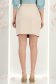 Fusta din stofa crem scurta cu un croi drept si fermoar auriu frontal- StarShinerS 5 - StarShinerS.ro