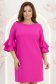 Rochie din stofa fuchsia scurta cu croi larg si mâneci tip clopot - StarShinerS 1 - StarShinerS.ro