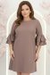 Rochie din stofa mocha scurta cu croi larg si mâneci tip clopot - StarShinerS 1 - StarShinerS.ro