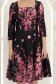 Rochie neagra până la genunchi in clos cu imprimeu floral- StarShinerS 6 - StarShinerS.ro