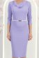 Rochie din modal lila midi tip creion cu decolteu cazut si curea - StarShinerS 6 - StarShinerS.ro