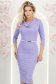 Rochie din modal lila midi tip creion cu decolteu cazut si curea - StarShinerS 2 - StarShinerS.ro