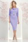 Rochie din modal lila midi tip creion cu decolteu cazut si curea - StarShinerS 4 - StarShinerS.ro