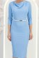 Rochie din modal albastra-deschis midi tip creion cu decolteu cazut si curea - StarShinerS 5 - StarShinerS.ro