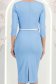 Rochie din modal albastra-deschis midi tip creion cu decolteu cazut si curea - StarShinerS 6 - StarShinerS.ro