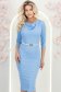 Rochie din modal albastra-deschis midi tip creion cu decolteu cazut si curea - StarShinerS 1 - StarShinerS.ro