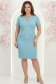 Rochie din stofa turcoaz scurta tip creion cu buzunare false - StarShinerS 1 - StarShinerS.ro