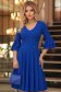 Rochie din modal albastra midi in clos cu mâneci tip clopot - StarShinerS 1 - StarShinerS.ro