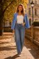 Blugi albastri wide leg cu buzunare laterale si accesoriu tip curea 2 - StarShinerS.ro
