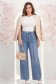 Blugi lungi albastri wide leg cu buzunare laterale 3 - StarShinerS.ro