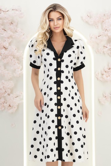 StarShinerS bijelo haljina midi cloche tkanine