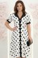 Rochie din stofa alba cu buline midi in clos cu nasturi aurii decorativi - StarShinerS 1 - StarShinerS.ro