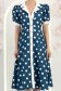 Rochie din stofa bleumarin cu buline midi in clos cu nasturi aurii decorativi - StarShinerS 6 - StarShinerS.ro