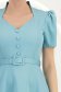 Rochie din stofa turcoaz midi in clos cu accesoriu tip curea - StarShinerS 5 - StarShinerS.ro
