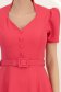 Rochie din stofa roz midi in clos cu accesoriu tip curea - StarShinerS 6 - StarShinerS.ro