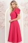 Rochie din stofa roz midi in clos cu accesoriu tip curea - StarShinerS 2 - StarShinerS.ro