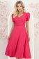 Rochie din stofa roz midi in clos cu accesoriu tip curea - StarShinerS 4 - StarShinerS.ro