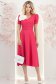 Rochie din stofa roz midi in clos cu accesoriu tip curea - StarShinerS 3 - StarShinerS.ro