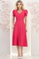 Rochie din stofa roz midi in clos cu accesoriu tip curea - StarShinerS 5 - StarShinerS.ro