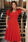 Rochie din stofa rosie midi in clos cu accesoriu tip curea - StarShinerS 1 - StarShinerS.ro