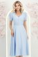 Rochie din stofa albastra-deschis midi in clos cu accesoriu tip curea - StarShinerS 4 - StarShinerS.ro