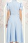 Rochie din stofa albastra-deschis midi in clos cu accesoriu tip curea - StarShinerS 7 - StarShinerS.ro