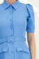 Rochie din stofa albastru-deschis midi in clos cu accesoriu tip curea si buzunare false - StarShinerS 5 - StarShinerS.ro
