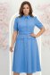 Rochie din stofa albastru-deschis midi in clos cu accesoriu tip curea si buzunare false - StarShinerS 1 - StarShinerS.ro