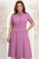 Rochie din stofa mov midi in clos cu accesoriu tip curea si buzunare false - StarShinerS 1 - StarShinerS.ro