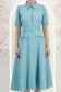 Rochie din stofa turcoaz midi in clos cu accesoriu tip curea si buzunare false- StarShinerS 6 - StarShinerS.ro
