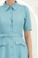 Rochie din stofa turcoaz midi in clos cu accesoriu tip curea si buzunare false- StarShinerS 5 - StarShinerS.ro