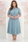 Rochie din stofa turcoaz midi in clos cu accesoriu tip curea si buzunare false- StarShinerS 1 - StarShinerS.ro