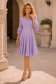 Rochie din modal lila midi in clos cu mâneci tip clopot - StarShinerS 2 - StarShinerS.ro