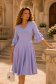 Rochie din modal lila midi in clos cu mâneci tip clopot - StarShinerS 1 - StarShinerS.ro