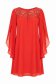 Rochie din voal si paiete rosie scurta cu croi larg- StarShinerS 4 - StarShinerS.ro
