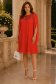 Rochie din voal si paiete rosie scurta cu croi larg- StarShinerS 2 - StarShinerS.ro