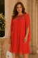 Rochie din voal si paiete rosie scurta cu croi larg- StarShinerS 1 - StarShinerS.ro