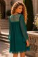 Rochie din voal si paiete verde scurta cu croi larg- StarShinerS 2 - StarShinerS.ro