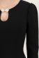 Rochie din stofa premium neagra midi tip creion cu umeri bufanti si accesoriu argintiu- StarShinerS 4 - StarShinerS.ro