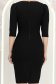 Rochie din stofa premium neagra midi tip creion cu umeri bufanti si accesoriu argintiu- StarShinerS 6 - StarShinerS.ro