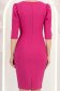 Rochie din stofa premium fuchsia midi tip creion cu umeri bufanti si accesoriu argintiu- StarShinerS 5 - StarShinerS.ro