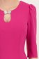 Rochie din stofa premium fuchsia midi tip creion cu umeri bufanti si accesoriu argintiu- StarShinerS 4 - StarShinerS.ro