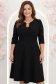 Rochie din stofa premium neagra midi in clos cu accesoriu argintiu  - StarShinerS 1 - StarShinerS.ro