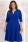 Rochie din stofa premium albastra midi in clos cu accesoriu argintiu - StarShinerS 1 - StarShinerS.ro