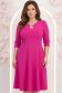Rochie din stofa premium  fuchsia midi in clos cu accesoriu argintiu  - StarShinerS 1 - StarShinerS.ro