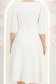 Rochie din stofa premium ivoire midi in clos cu accesoriu argintiu  - StarShinerS 4 - StarShinerS.ro