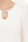 Rochie din stofa premium ivoire midi in clos cu accesoriu argintiu  - StarShinerS 7 - StarShinerS.ro